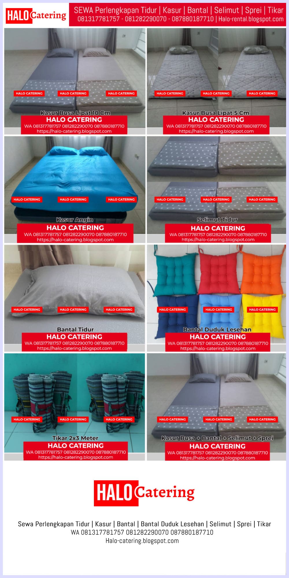 Sewa Peralatan Tidur Rental Kasur Penyewaan Bantal Selimut Sprei Extra Bed HALO CATERING (1)